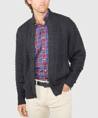 Cable Knit Cardigan Sweater – Shadow