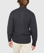 Cable Knit Cardigan Sweater – Shadow