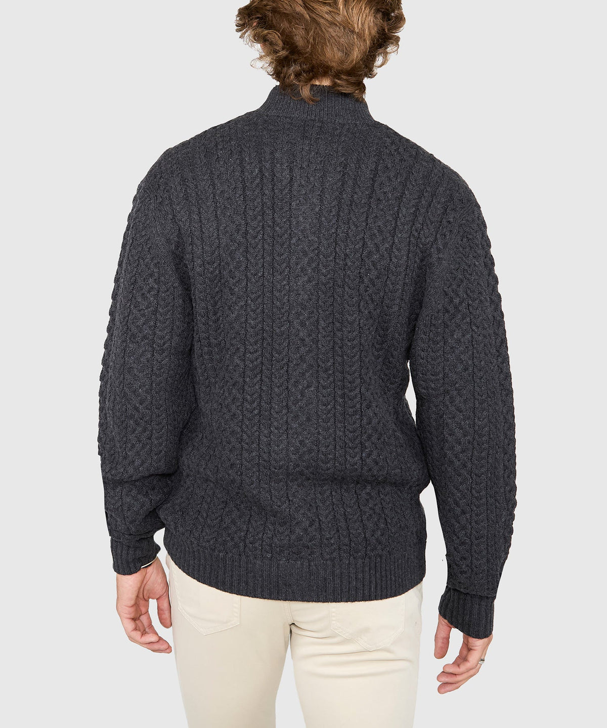 Cable Knit Cardigan Sweater – Shadow