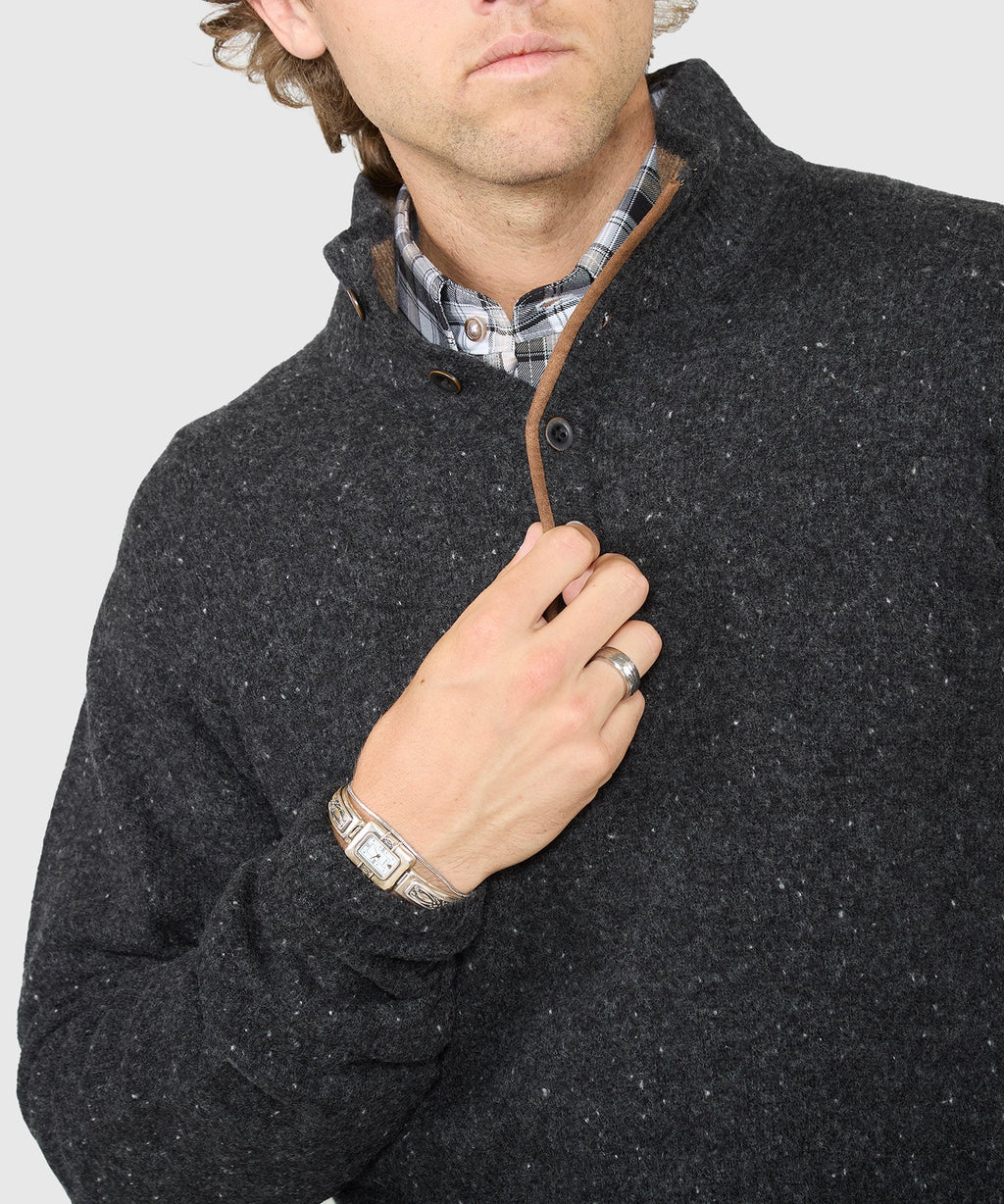 Donegal Button Mock Merino Sweater