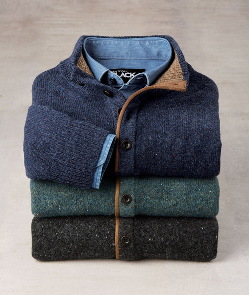 Donegal Button Mock Merino Sweater