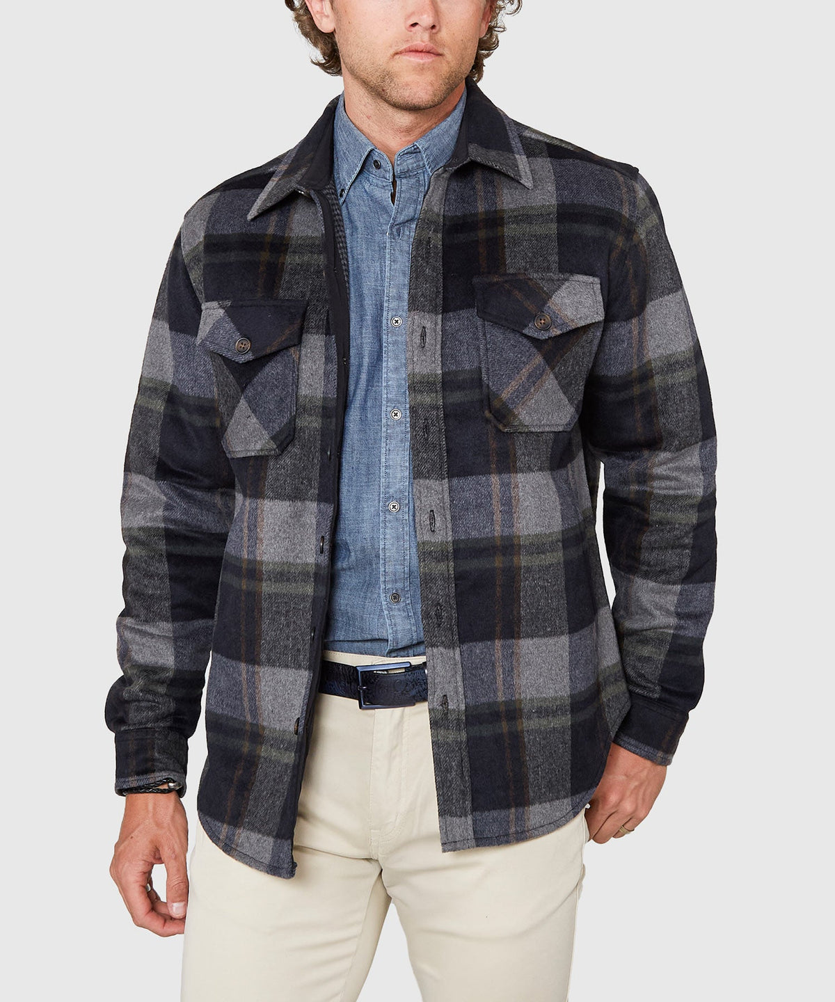 Wool Blend Houndstooth Shirt Jacket – Multi