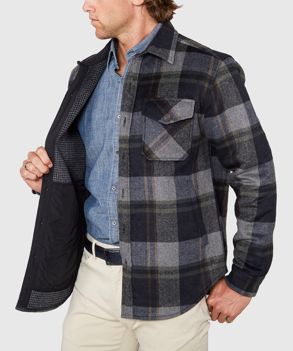 Wool Blend Houndstooth Shirt Jacket – Multi