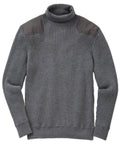Ribbed Military Merino Wool Turtleneck Pullover