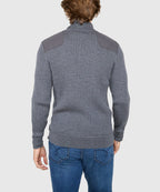 Ribbed Military Merino Wool Turtleneck Pullover