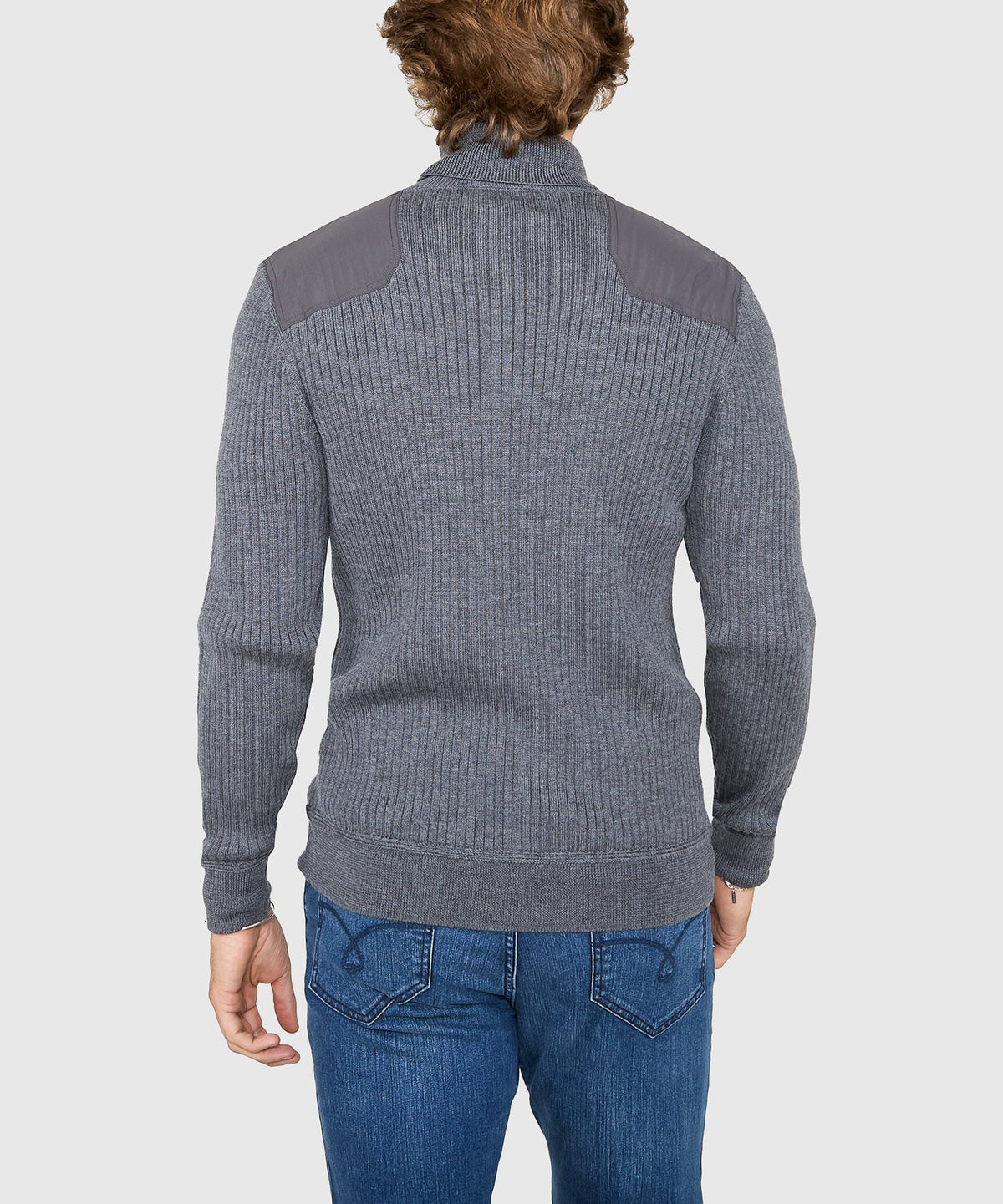 Ribbed Military Merino Wool Turtleneck Pullover