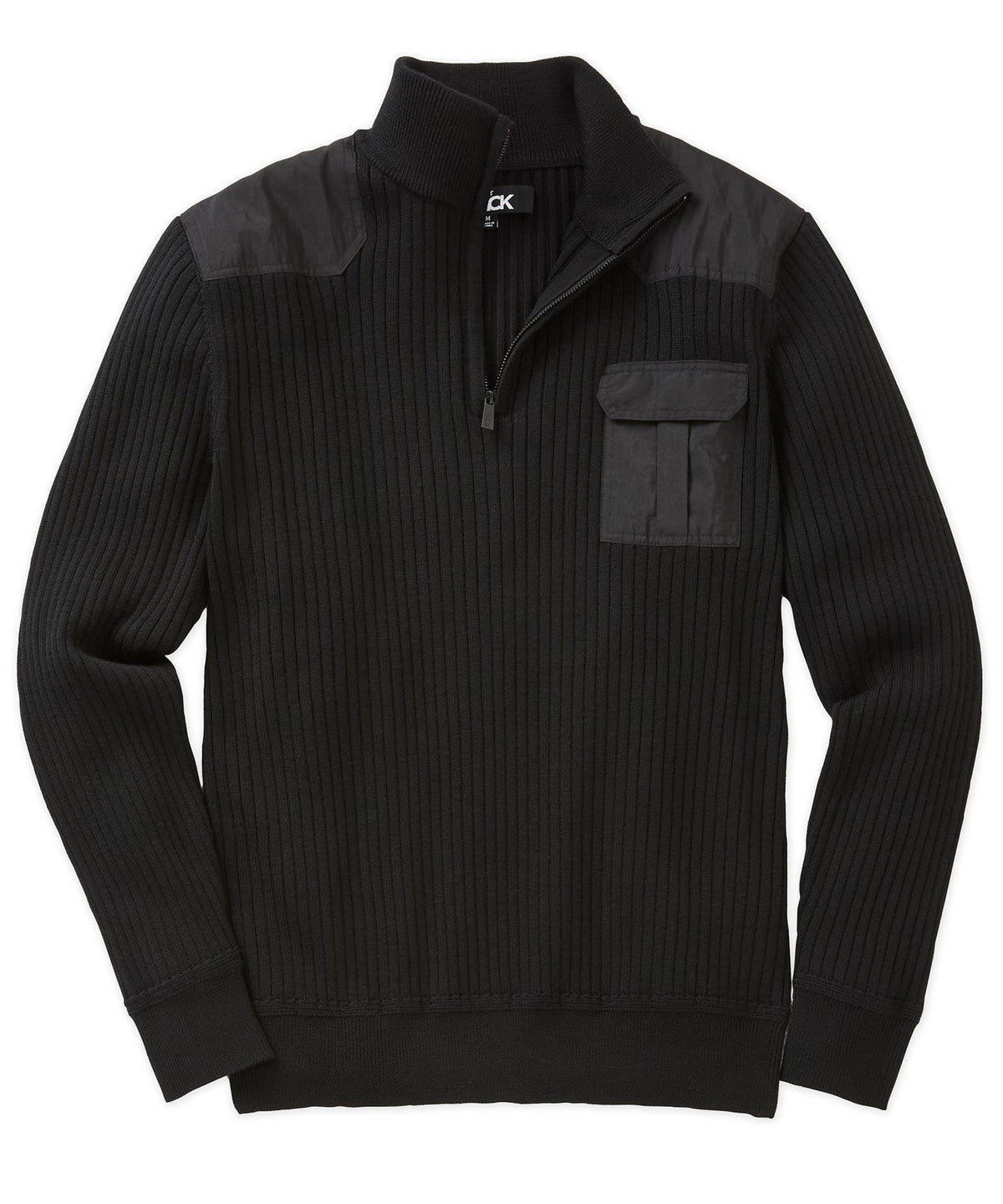Ribbed Military Half Zip Merino Pullover
