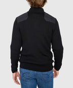 Ribbed Military Half Zip Merino Pullover