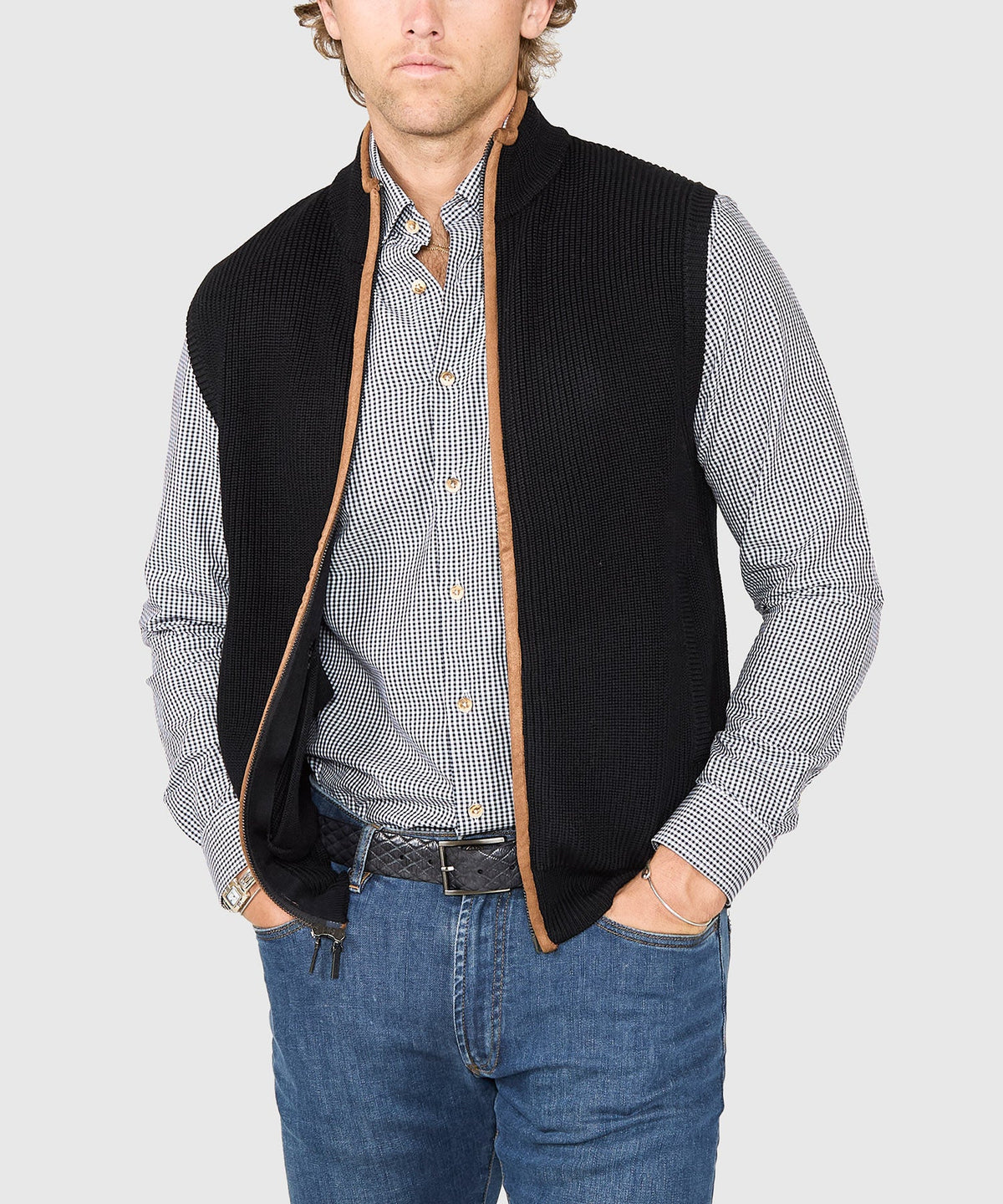 Merino Wool Full Zip Vest