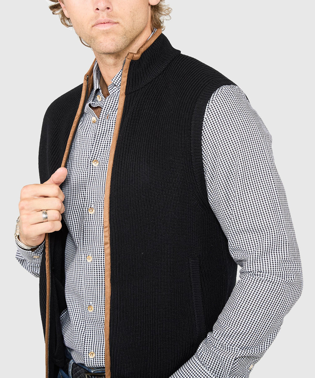 Merino Wool Full Zip Vest