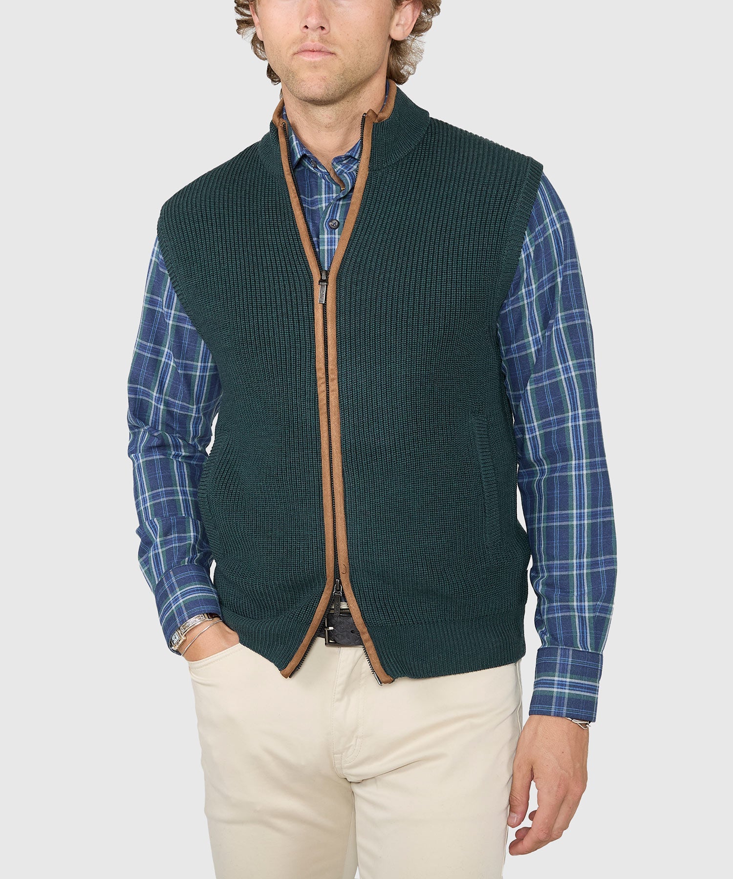 Merino Wool Full Zip Vest