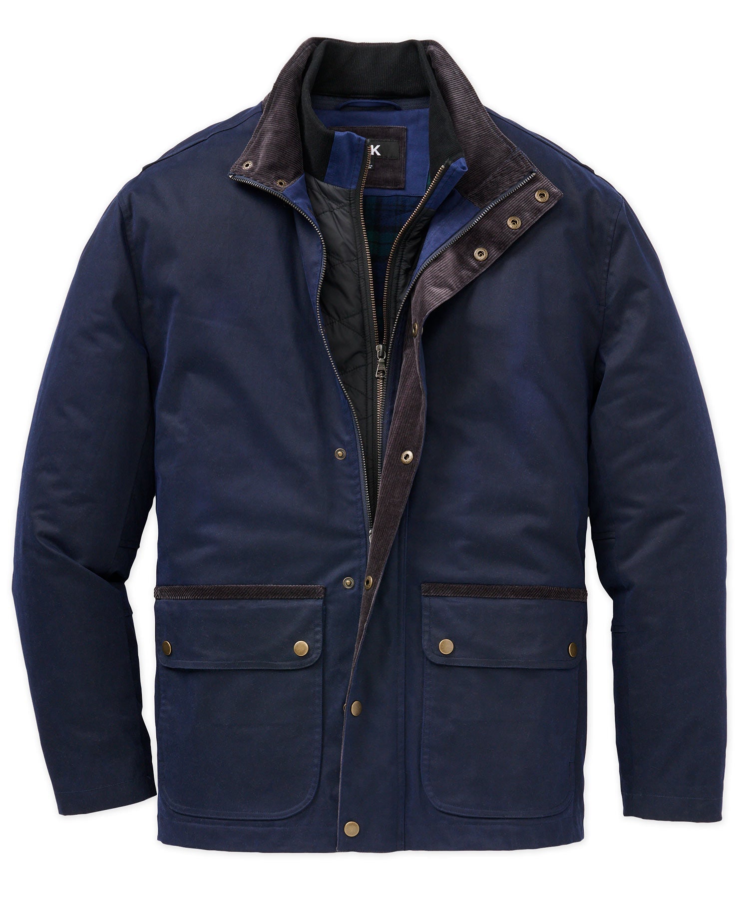Waxed Cotton Car Coat – Navy