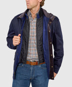 Waxed Cotton Car Coat – Navy