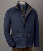 Waxed Cotton Car Coat – Navy