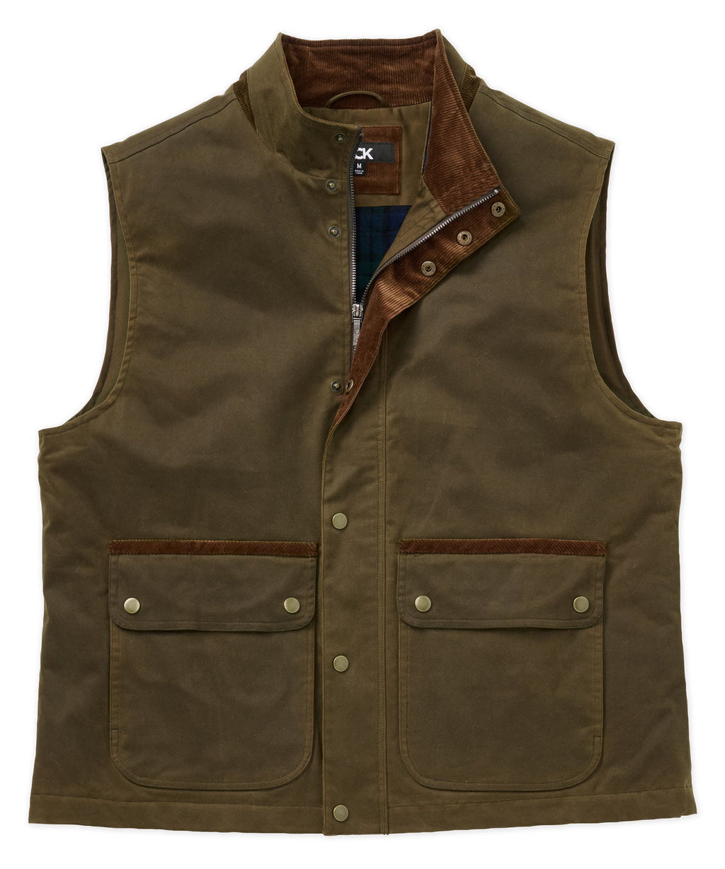 Waxed Cotton Quilted Vest – Olive