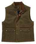 Waxed Cotton Quilted Vest – Olive