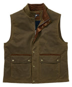 Waxed Cotton Quilted Vest – Olive
