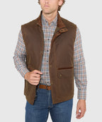 Waxed Cotton Quilted Vest – Olive