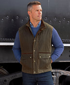 Waxed Cotton Quilted Vest – Olive