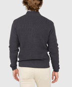 Cotton Cashmere Button Mock Sweater