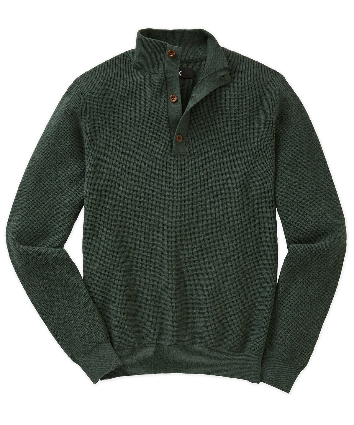 Cotton Cashmere Button Mock Sweater