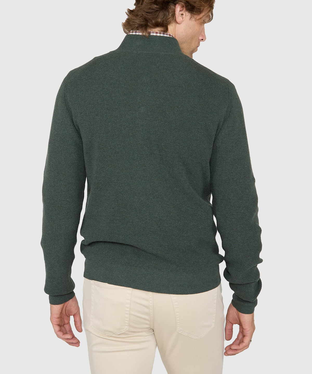 Cotton Cashmere Button Mock Sweater