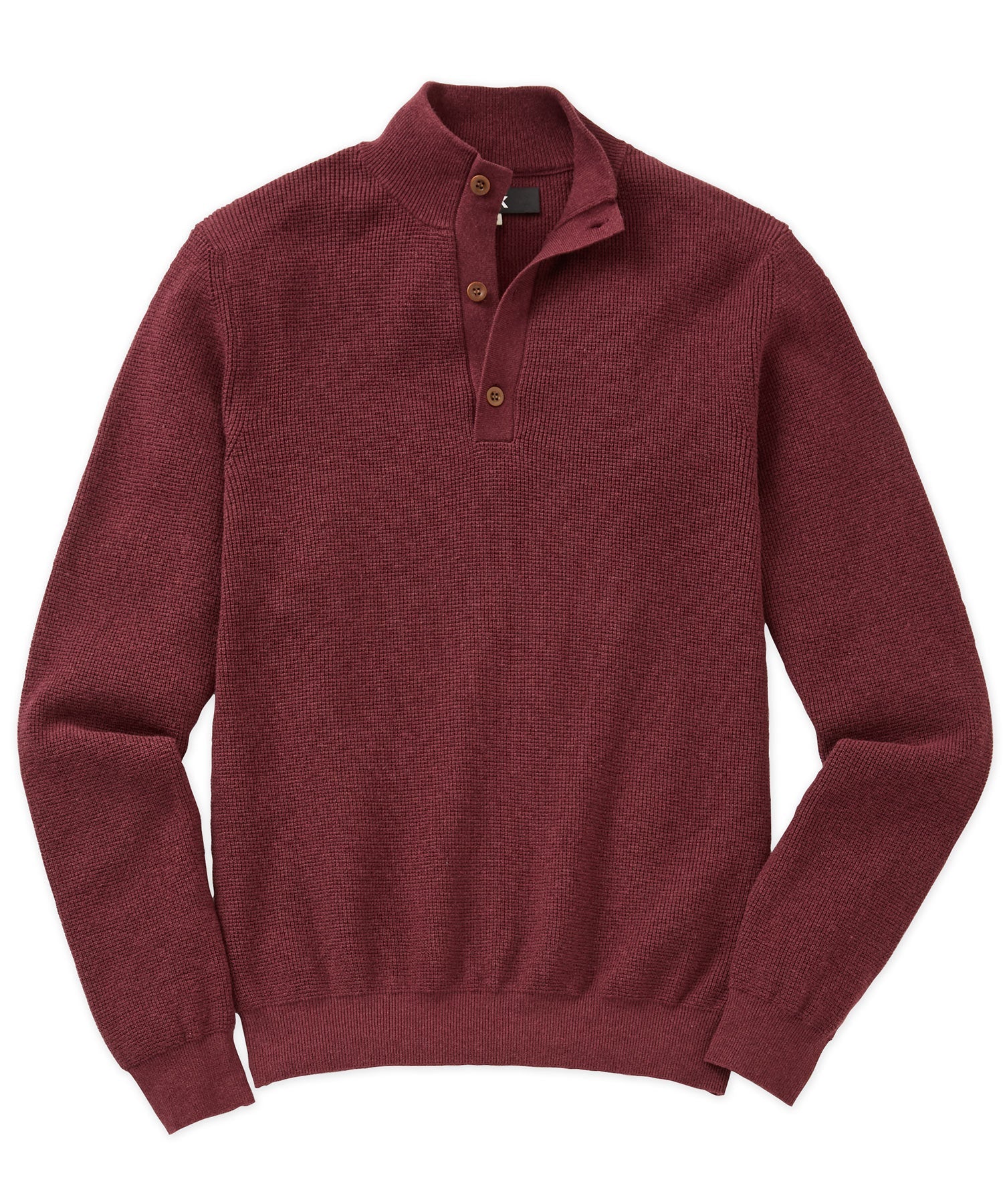 Cotton Cashmere Button Mock Sweater