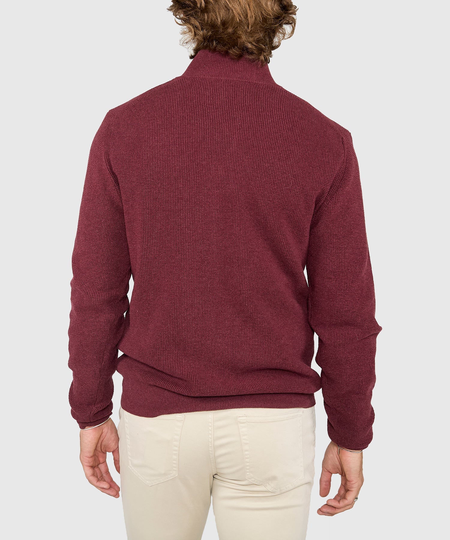 Cotton Cashmere Button Mock Sweater