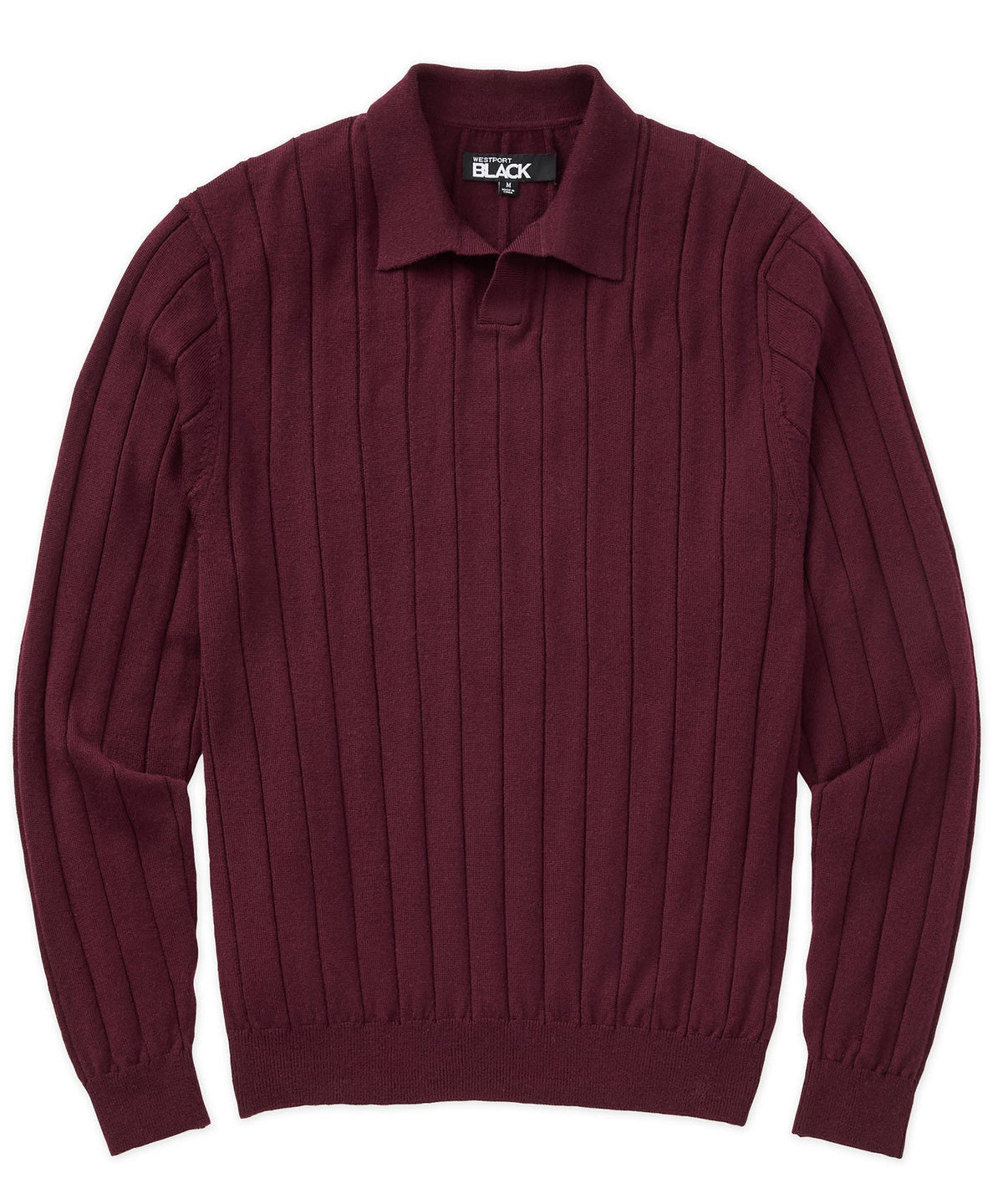 Long Sleeve Merino Wool Johnny Collar Polo