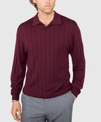 Long Sleeve Merino Wool Johnny Collar Polo