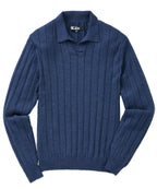 Long Sleeve Merino Wool Johnny Collar Polo