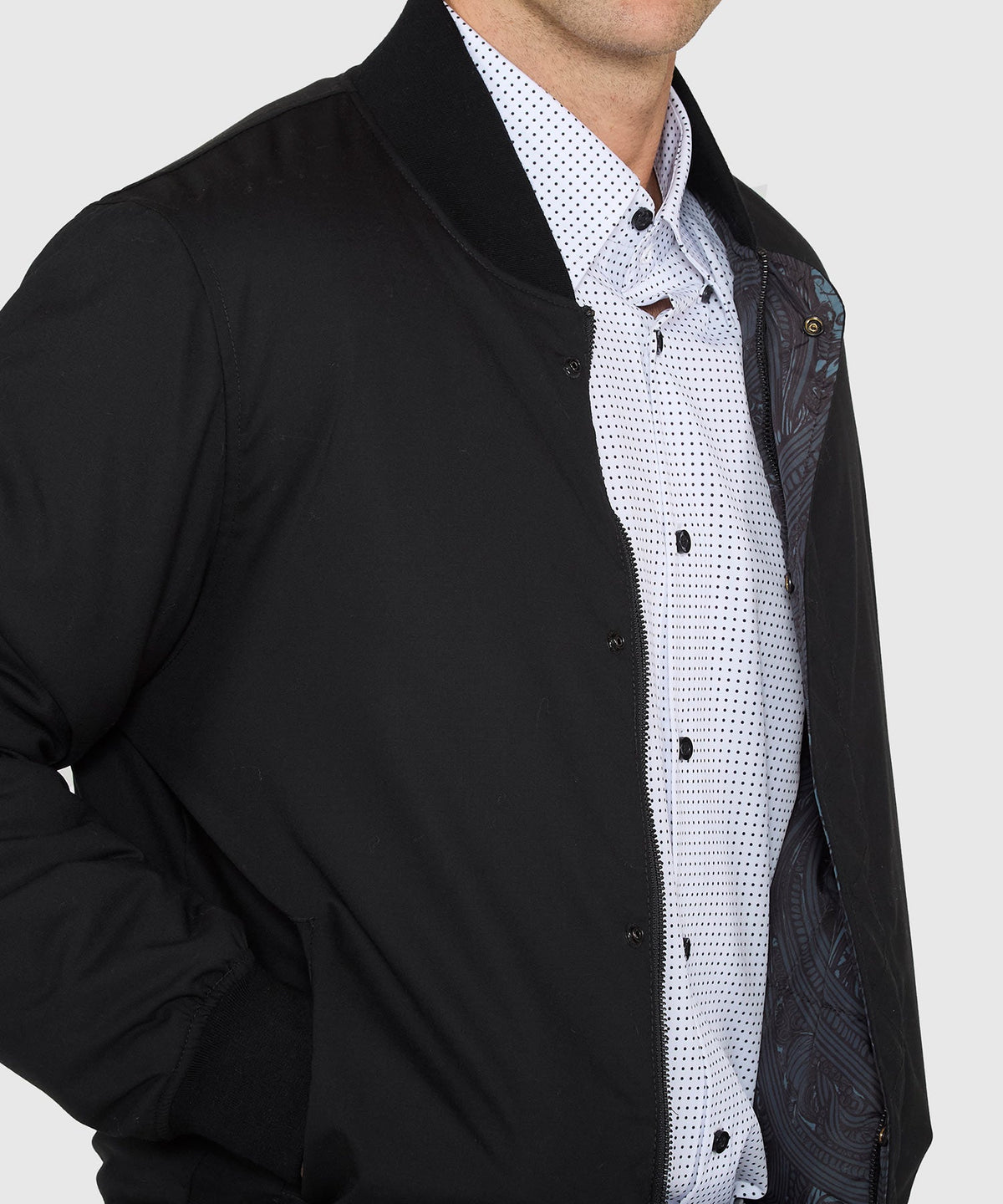 Reversible Wool Blouson Jacket – Black