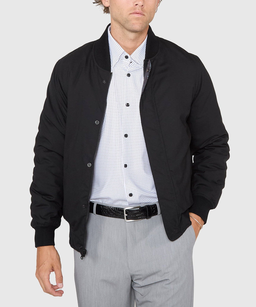 Reversible Wool Blouson Jacket – Black