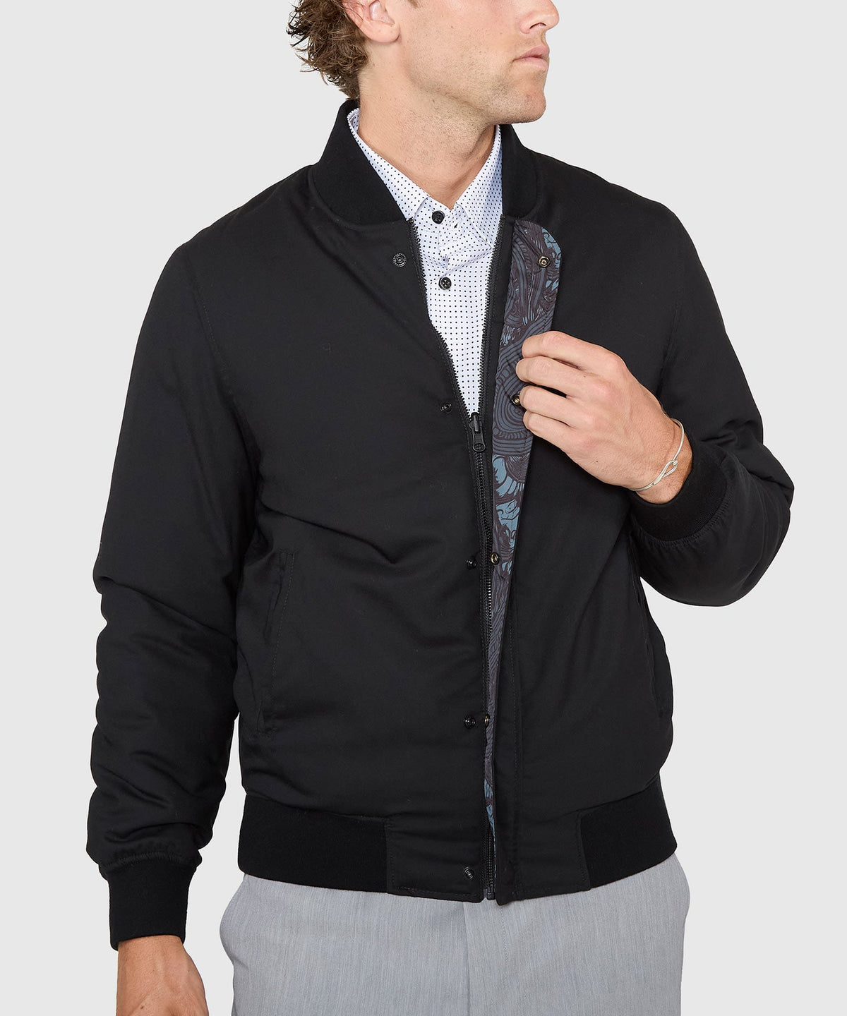 Reversible Wool Blouson Jacket – Black