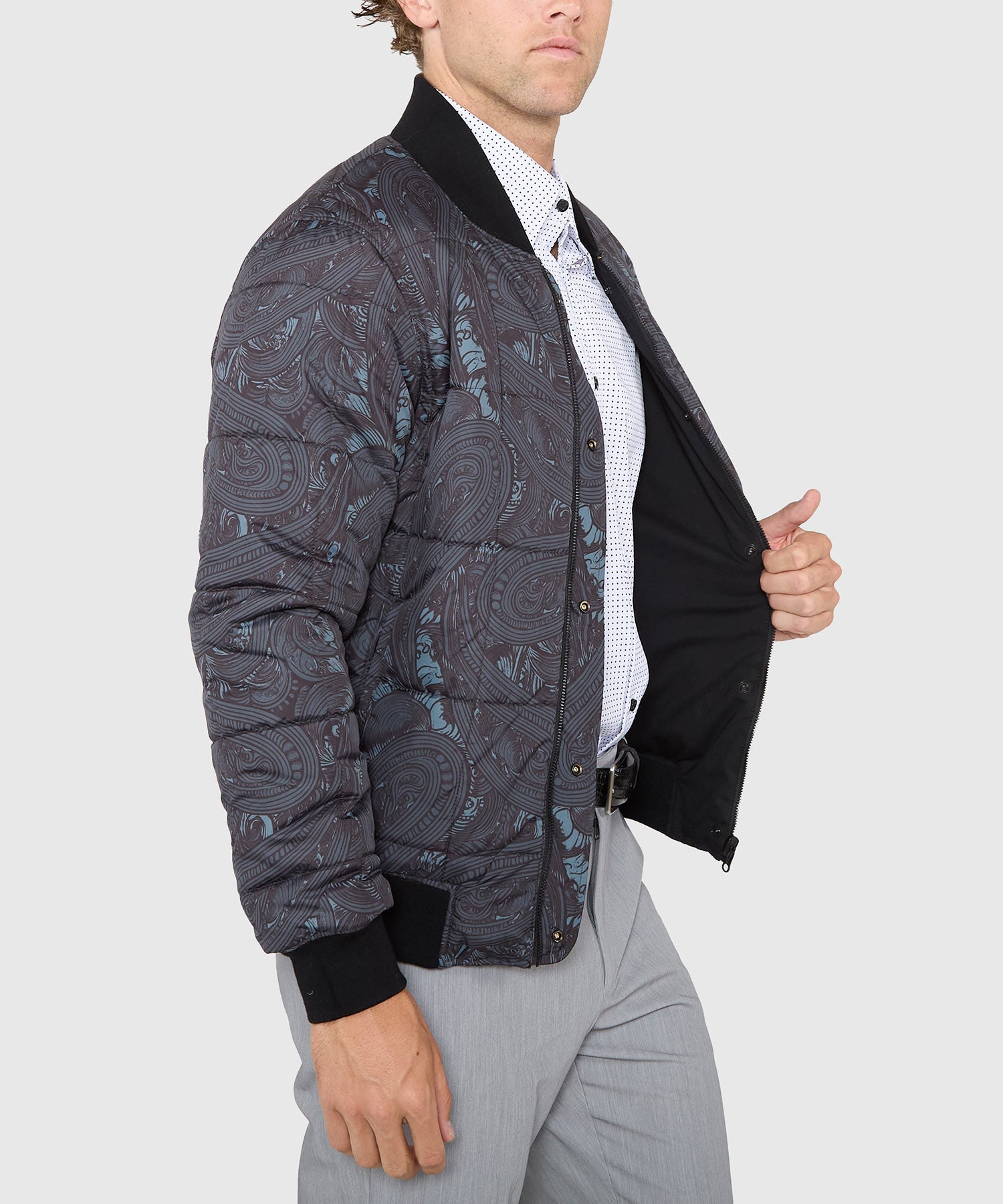 Reversible Wool Blouson Jacket – Black