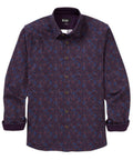Long Sleeve Paisley Print Knit Sport Shirt – Plum