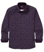 Long Sleeve Paisley Print Knit Sport Shirt – Plum
