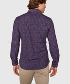 Long Sleeve Paisley Print Knit Sport Shirt – Plum