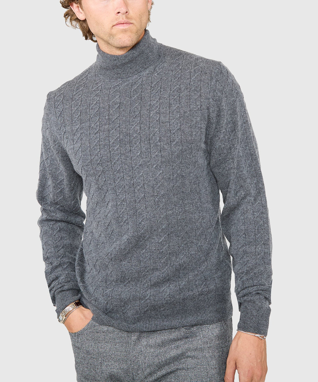 Long Sleeve Alpine Cable Turtleneck Sweater