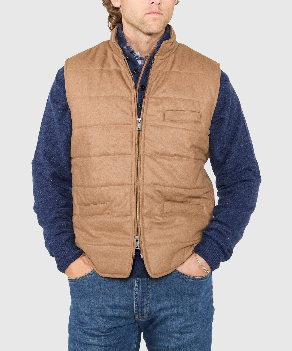 Wool Blend Quilted Commuter Vest – Vicuna