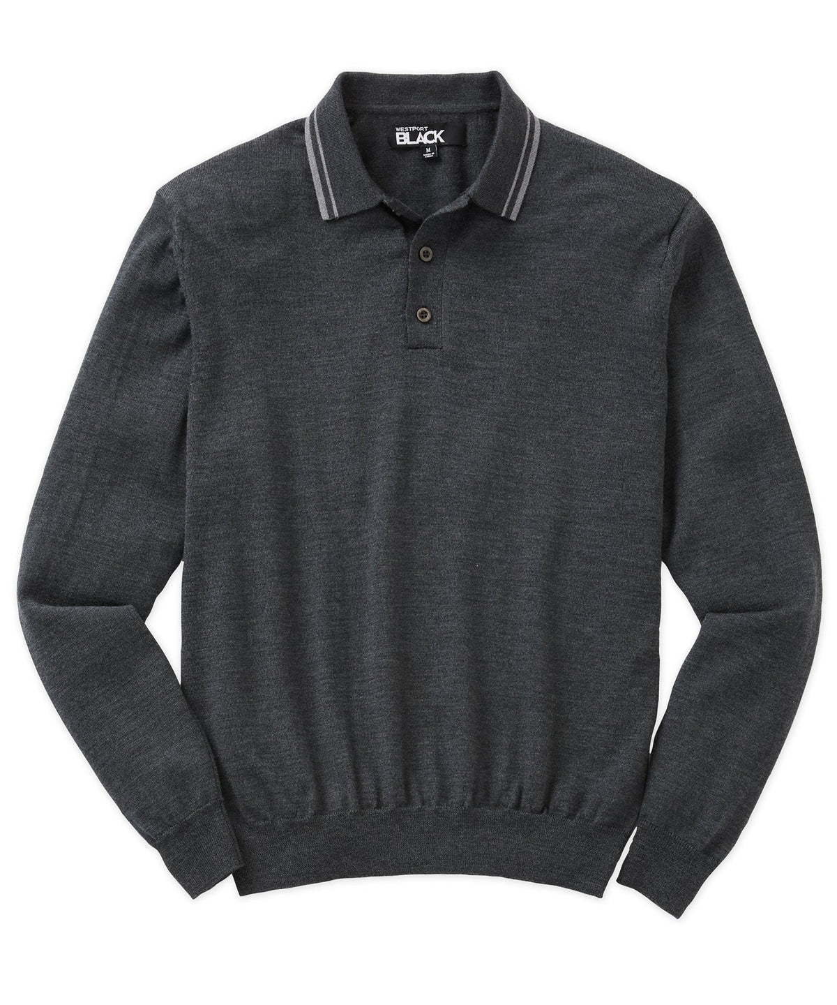 Long Sleeve Retro Tipped Merino Polo