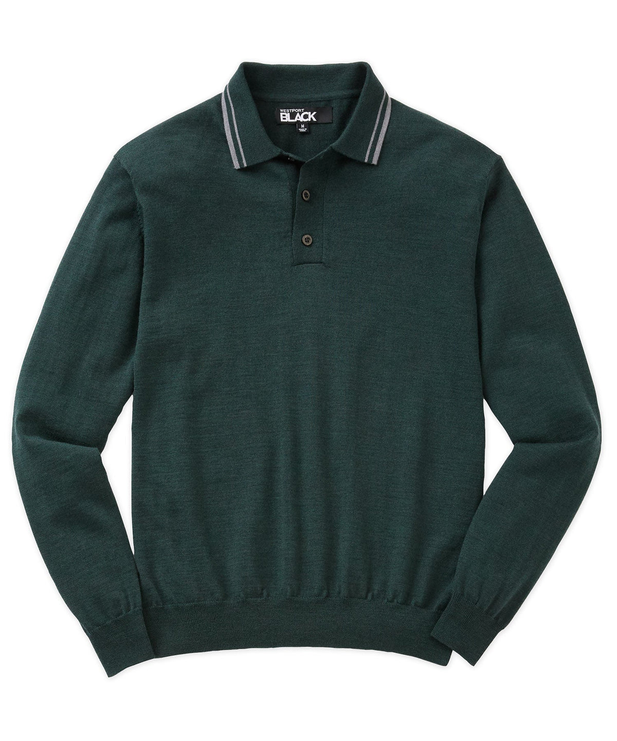 Long Sleeve Retro Tipped Merino Polo