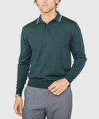 Long Sleeve Retro Tipped Merino Polo
