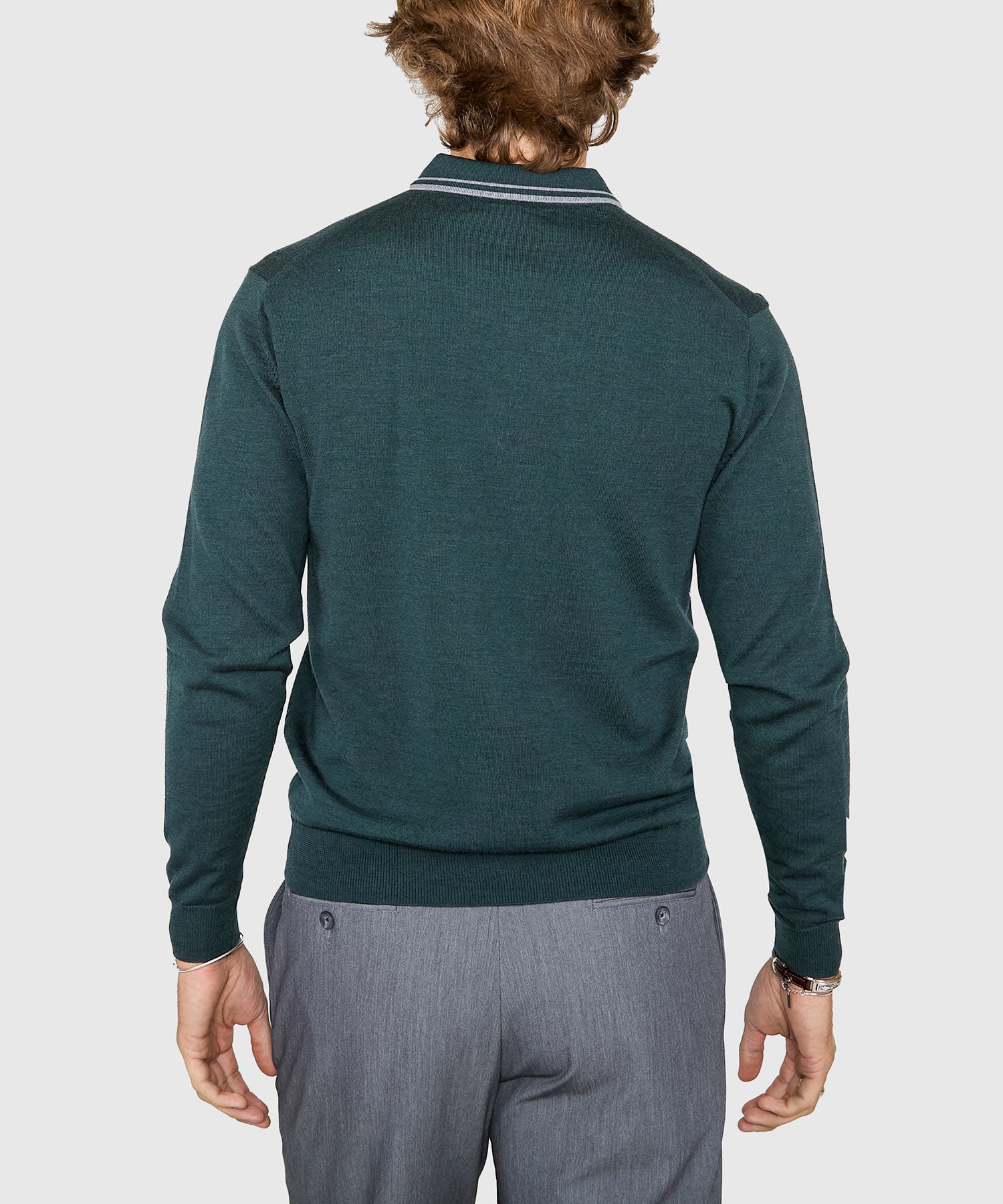 Long Sleeve Retro Tipped Merino Polo