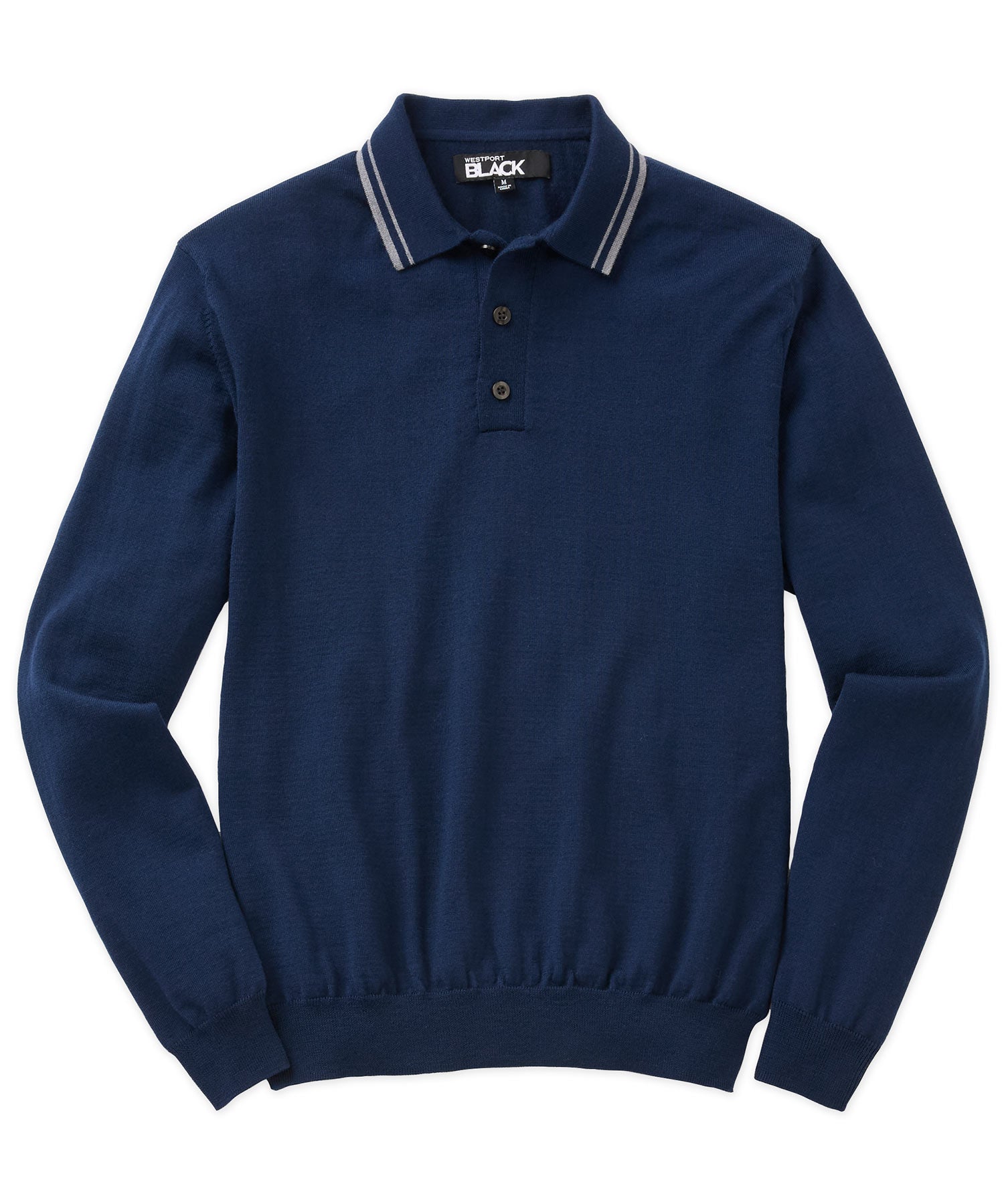Long Sleeve Retro Tipped Merino Polo