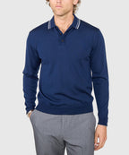 Long Sleeve Retro Tipped Merino Polo