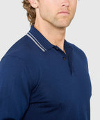 Long Sleeve Retro Tipped Merino Polo