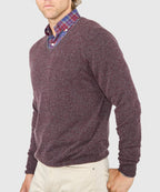 Cashmere Blend Mouline V-Neck Sweater