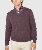 Cashmere Blend Mouline V-Neck Sweater