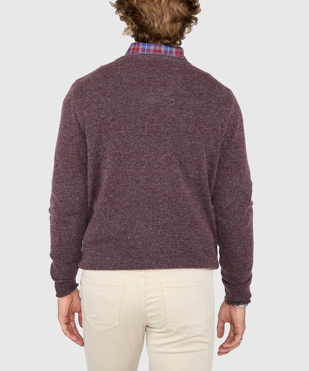 Cashmere Blend Mouline V-Neck Sweater